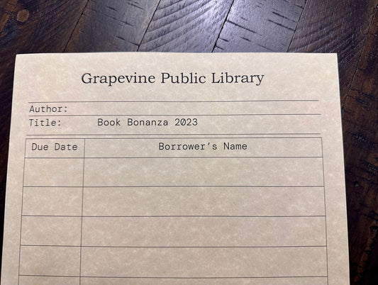 Autograph Library Card (Book Bonanza 2023)